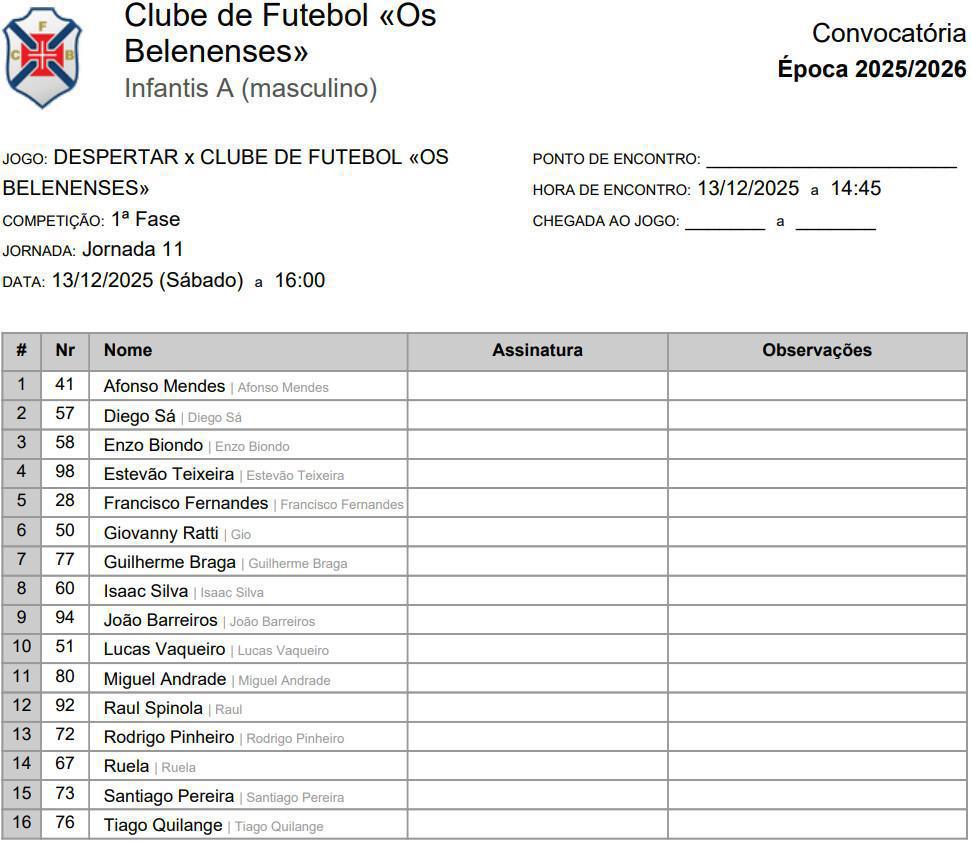 11ª Jornada vs Despertar Fora