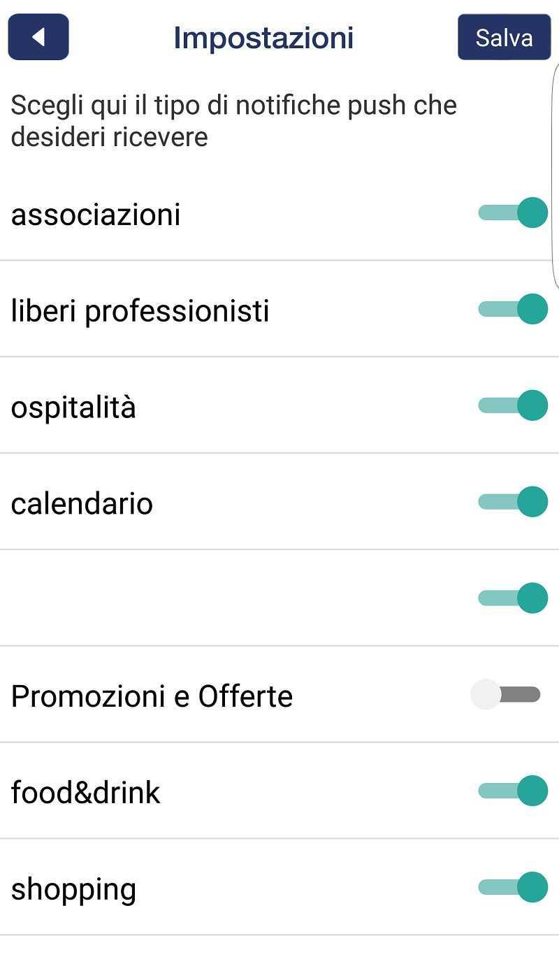 Scelta delle Notifiche