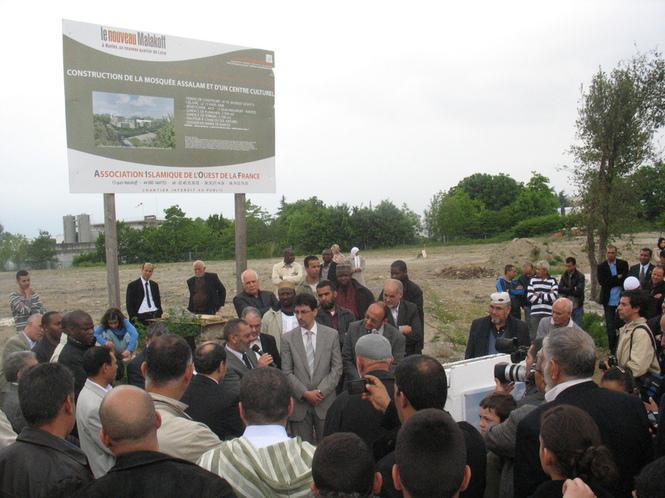 Inauguration des travaux du centre islamique Assalam, à Nantes, le 10 mai 2009.