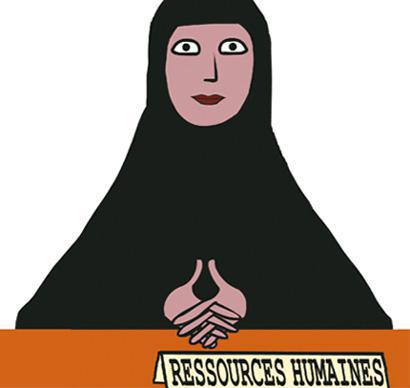 Dessin de couverture du dernier ouvrage de Dounia et Lylia Bouzar, qui ont mené une enquête sur le fait musulman en entreprises (dessin : El Diablo)