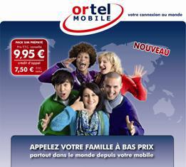 Appels internationaux : Ortel Mobile déboule en France