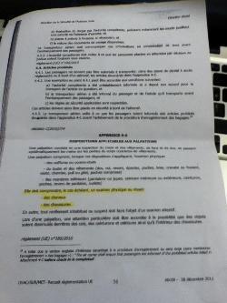 Le document montré par les agents de sécurité pour se justifier de leur décision.