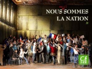 Affiche du CCIF revisitant le Serment du Jeu de Paume