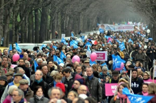 Entre 340 000 et 1 million de manifestants contre la mariage pour tous, dimanche 13 janvier.