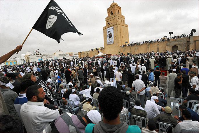 Rassemblement annuel du mouvement jihadiste Ansâr ash-Sharî'a, à Kairouan.