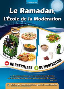 « Moins de consommation, plus de modération » est l’invitation de l’Union française des consommateurs musulmans lancée à travers ce tract, distribué pendant le Ramadan 2012.