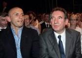François Bayrou et l'ex-judoka Djamel Bouras hier au Zénith de Paris