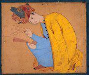 Shâh Abû al-Ma'âlî, signé par Maître Dûst Masavvir, gouache sur papier, Inde, vers 1556.