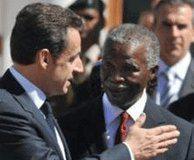 Nicolas Sarkozy et son homologue Sud-Africain