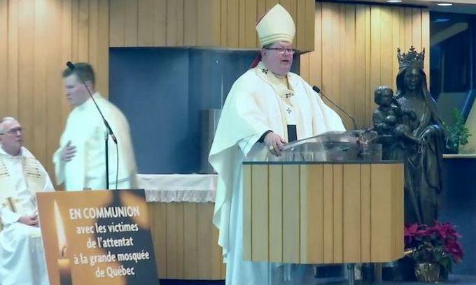 Une messe en hommage aux victimes de l'attentat contre le CCIQ a été célébrée mardi 31 janvier par l'archevêque de Québec Gérald Cyprien Lacroix, ici à l'image. © ECDQ