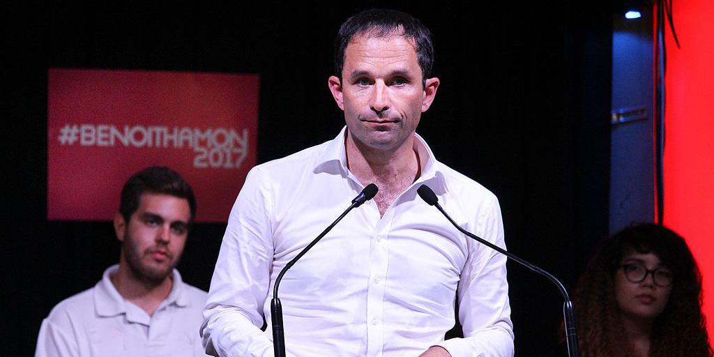 Benoît Hamon en meeting à Saint-Denis.