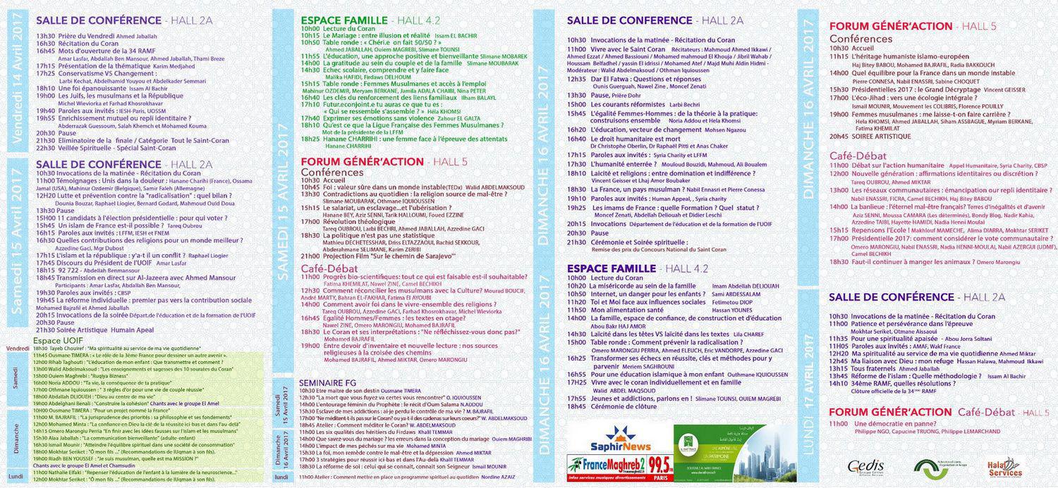 RAMF 2017 : le programme de la rencontre de l'UOIF au Bourget