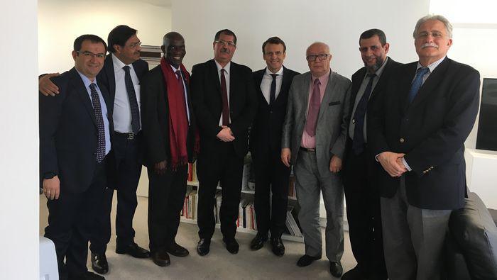 Emmanuel Macron à la rencontre, mercredi 19 avril, d'une délégation du CFCM dans le cadre de l'élection présidentielle.