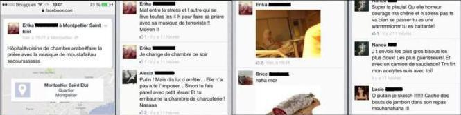 Capture d'écran du profil Facebook de la patiente islamophobe.