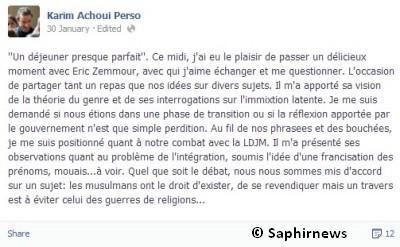 Karim Achoui à table avec Zemmour et Boutin, la LDJM dans la tourmente