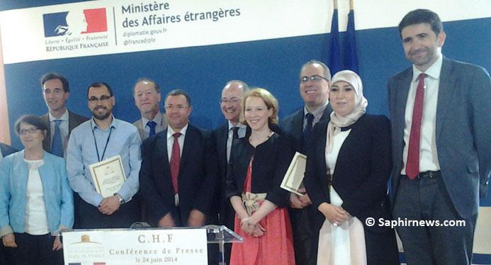 Les membres de la CHF aux côtés des représentants du Quai d'Orsay.
