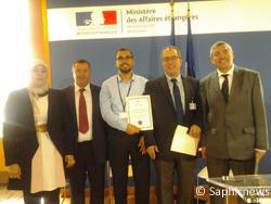 Les membres du bureau de la CHF. De gauche à droite : Safa Al Satari, la secrétaire générale adjointe, Abdelbasset Tahri, le président, El Houssine Marfouq et Salim Bouhidel, les deux vice-présidents et Azzedine Ainouche, le secrétaire général.