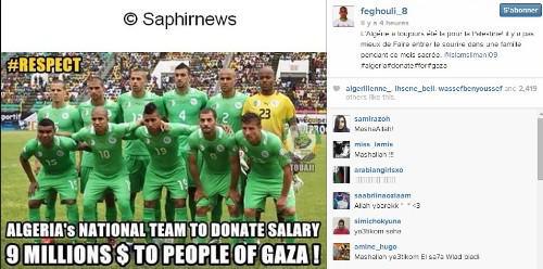 Capture d'écran du faux compte Instagram de Sofiane Feghouli.