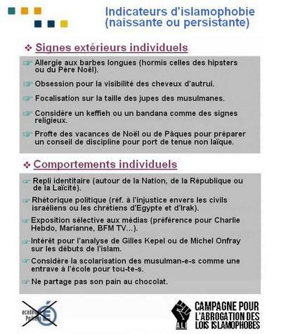 Affiche en réponse au document stigmatisant du rectorat de Poitiers.