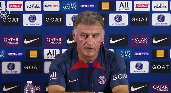 L'actuel entraîneur du PSG, Christophe Galtier, est dans la tourmente après des accusations de racisme formulées par l'ex-directeur sportif de l'OGC Nice, Julien Fournier. © Capture d’écran PSG