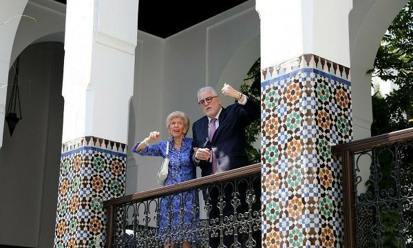Hélène Carrère d'Encausse en compagnie du recteur de la Grande Mosquée de Paris, Chems-Eddine Hafiz. © GMP