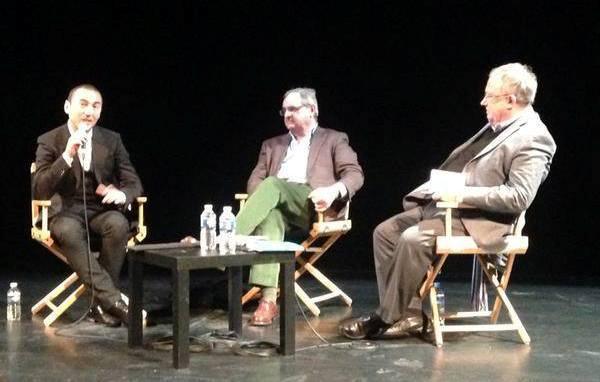 Omar Benlaala (La Barbe), Pierre Rosanvallon (Le Parlement des invisibles) et Olivier Roy (La Sainte ignorance), réunis à la Maison des Métallos, le 14 mars 2015.