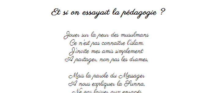 Et si on essayait la pédagogie ?