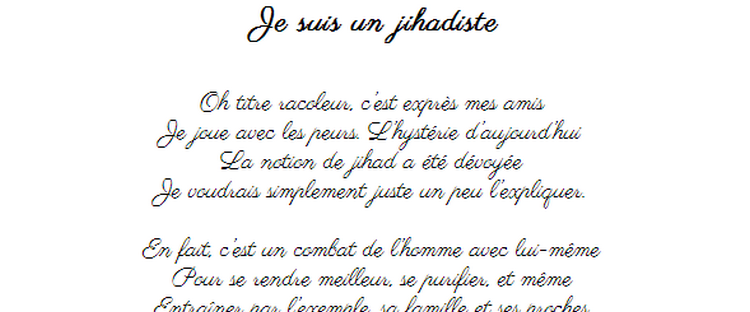 Je suis un jihadiste