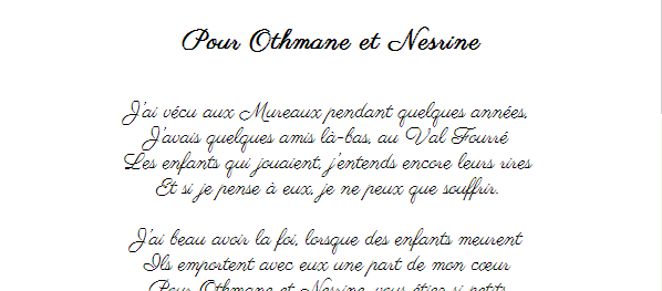 Pour Othmane et Nesrine