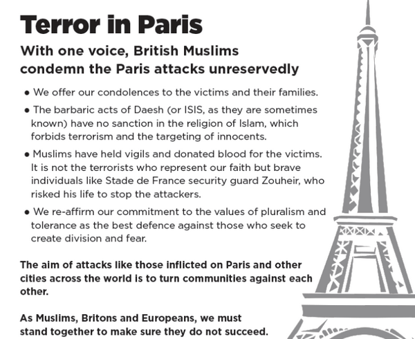 La tribune contre le terrorisme au Conseil musulman de Grande-Bretagne (MCB) au Daily Telegraph.