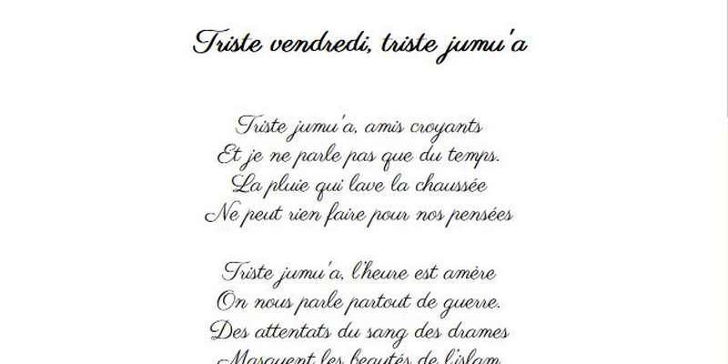 Triste vendredi, triste jumu'a