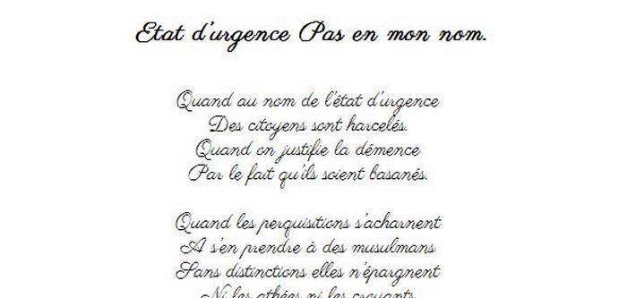 Etat d’urgence : pas en mon nom !