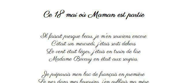 Ce 18 mai où Maman est partie
