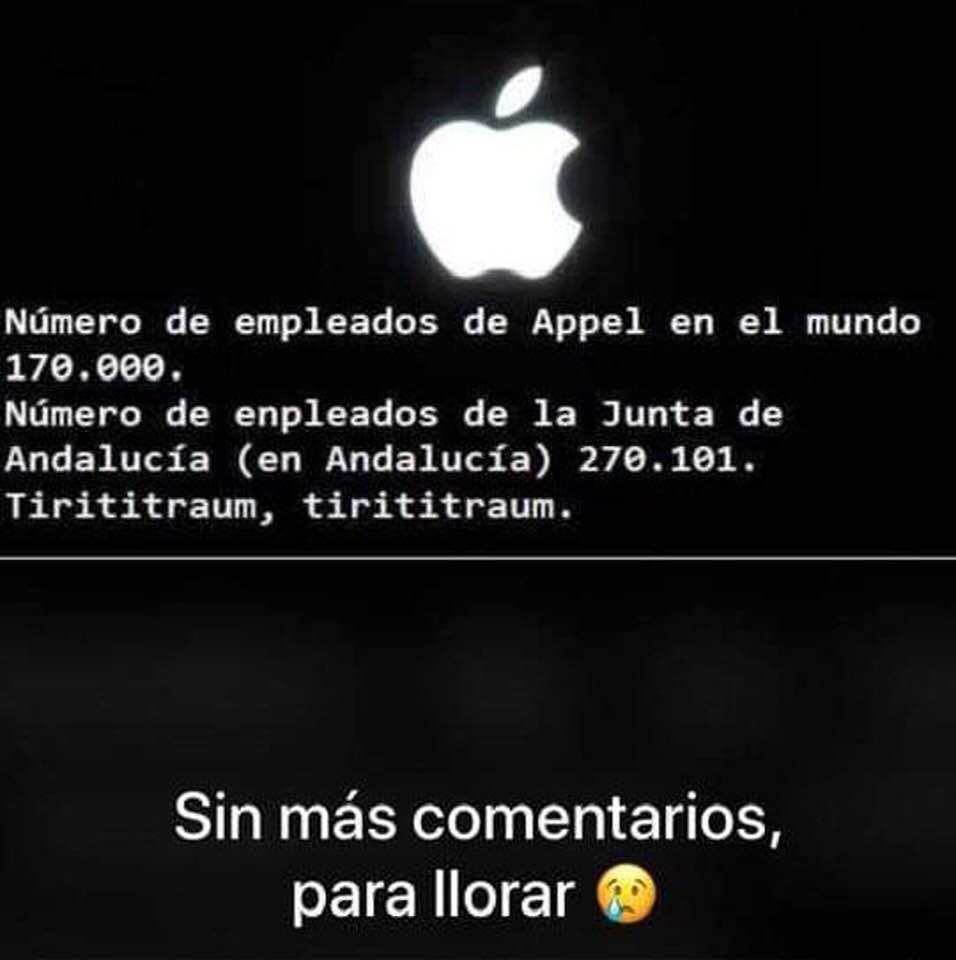 Uno de los muchos mensajes que circulan por Internet a raíz del cambio en Andalucia