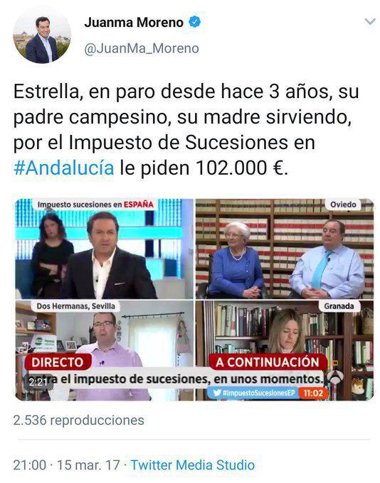 Uno de los muchos twits" olvidados" del presidente andaluz