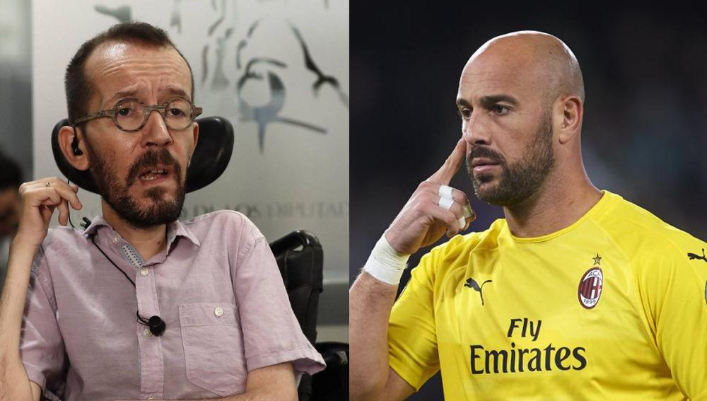 Indignado, el portero de fútbol Pepe Reina acusa al podemita Echenique: "No tenéis respeto ni vergüenza".