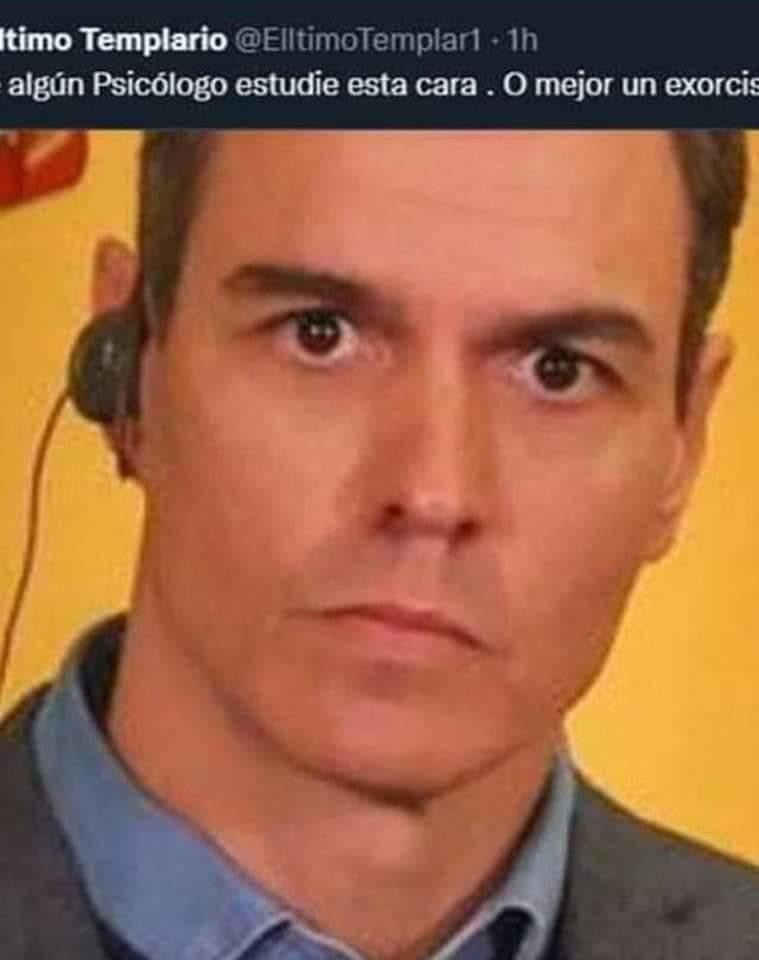 El inquietante rostro del peligroso Pedro Sánchez, el presidente de gobierno más rechazado en España desde Godoy