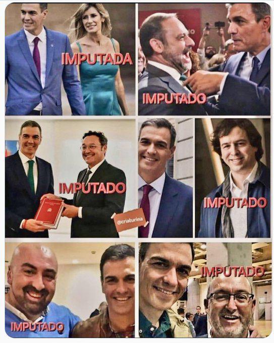 Esta imagen demuestra que el español Pedro Sánchez no es un progresista sino un golfo corrompido y rodeado de suciedad y delitos.