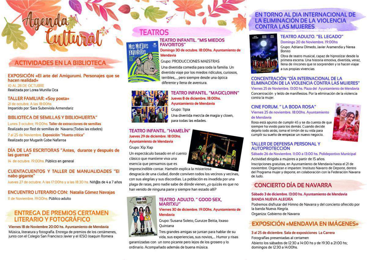 🍂🎭 AGENDA CULTURAL Y DEPORTIVA DE OTOÑO 2022🎭🍂