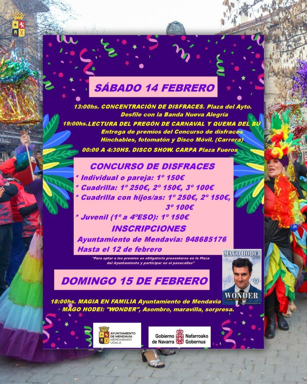 🎭🎊 VIVE EL CARNAVAL 2026 EN MENDAVIA 🎊🎭