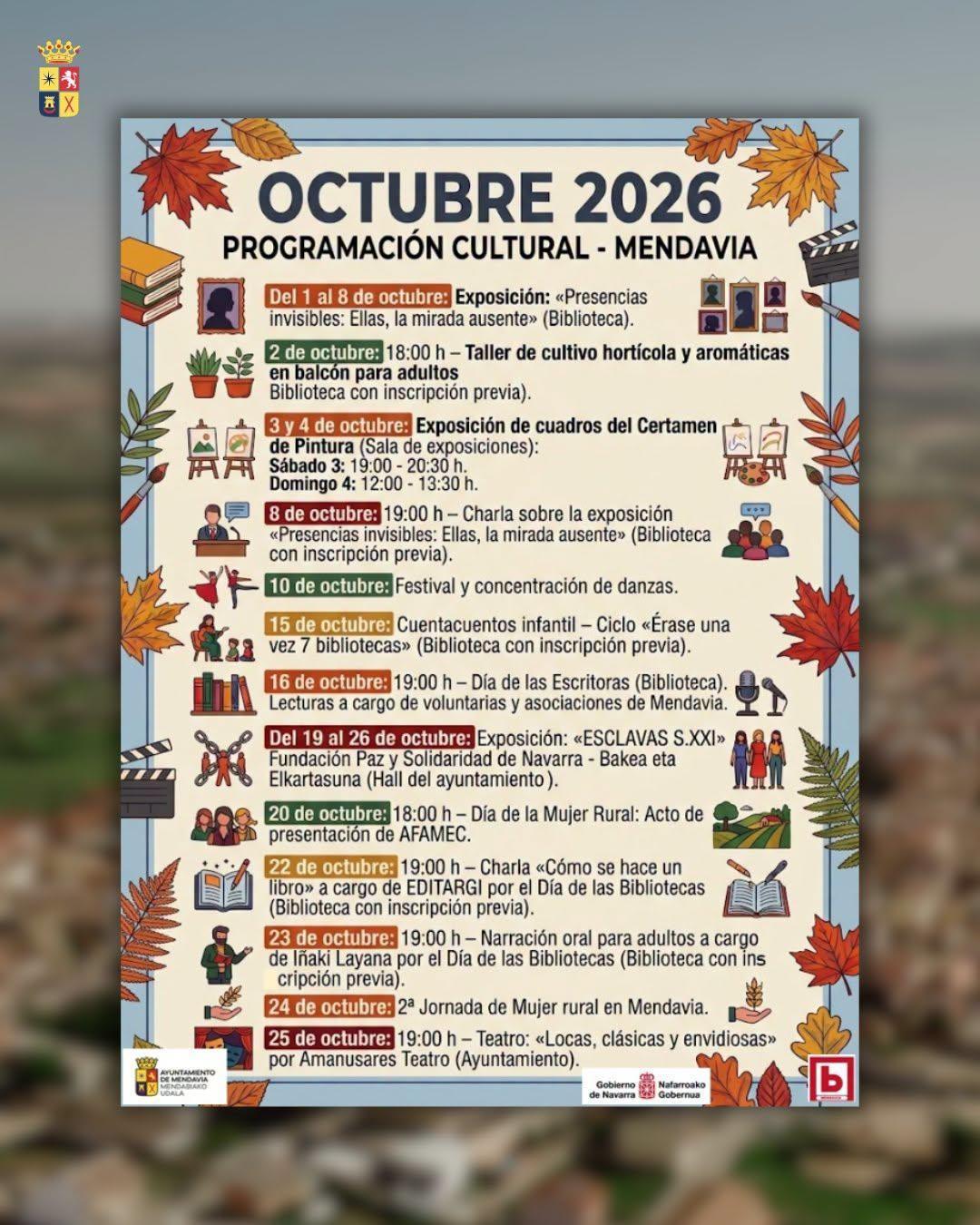 🍂🗓️ AGENDA CULTURAL: OCTUBRE 2026 🗓️🍂