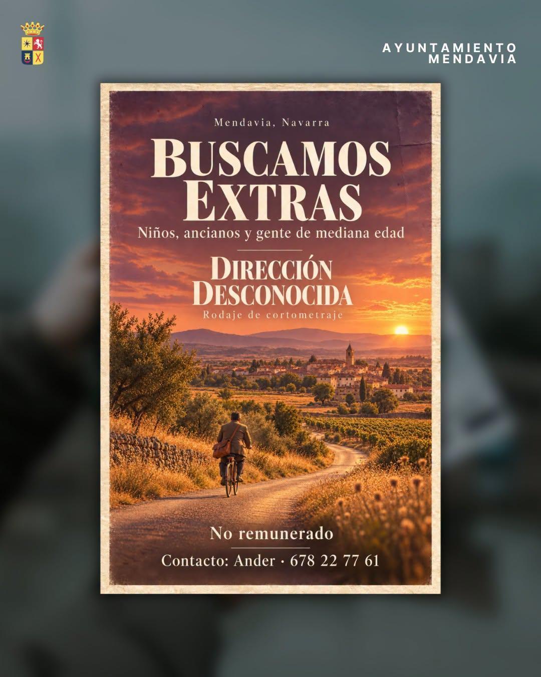 🍿 CASTING DE EXTRAS: CORTOMETRAJE EN MENDAVIA 🍿