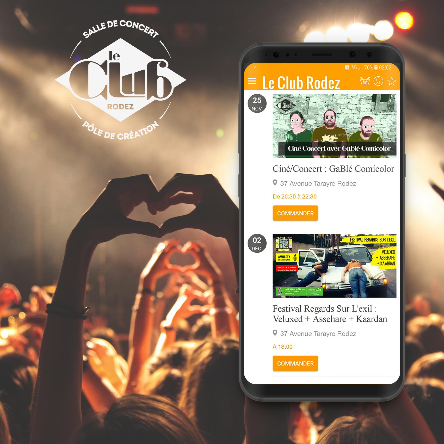 L'application mobile "Le Club Rodez"