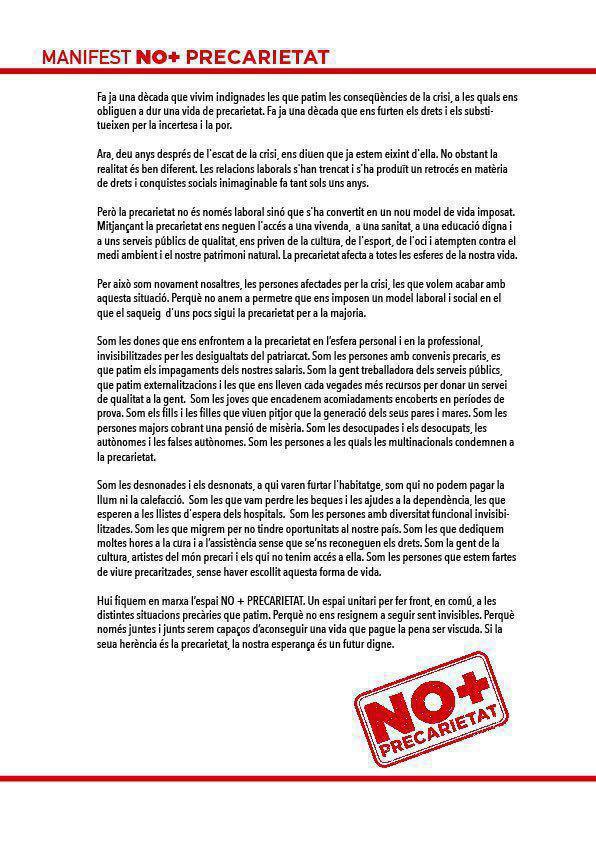 Manifestación contra la precariedad