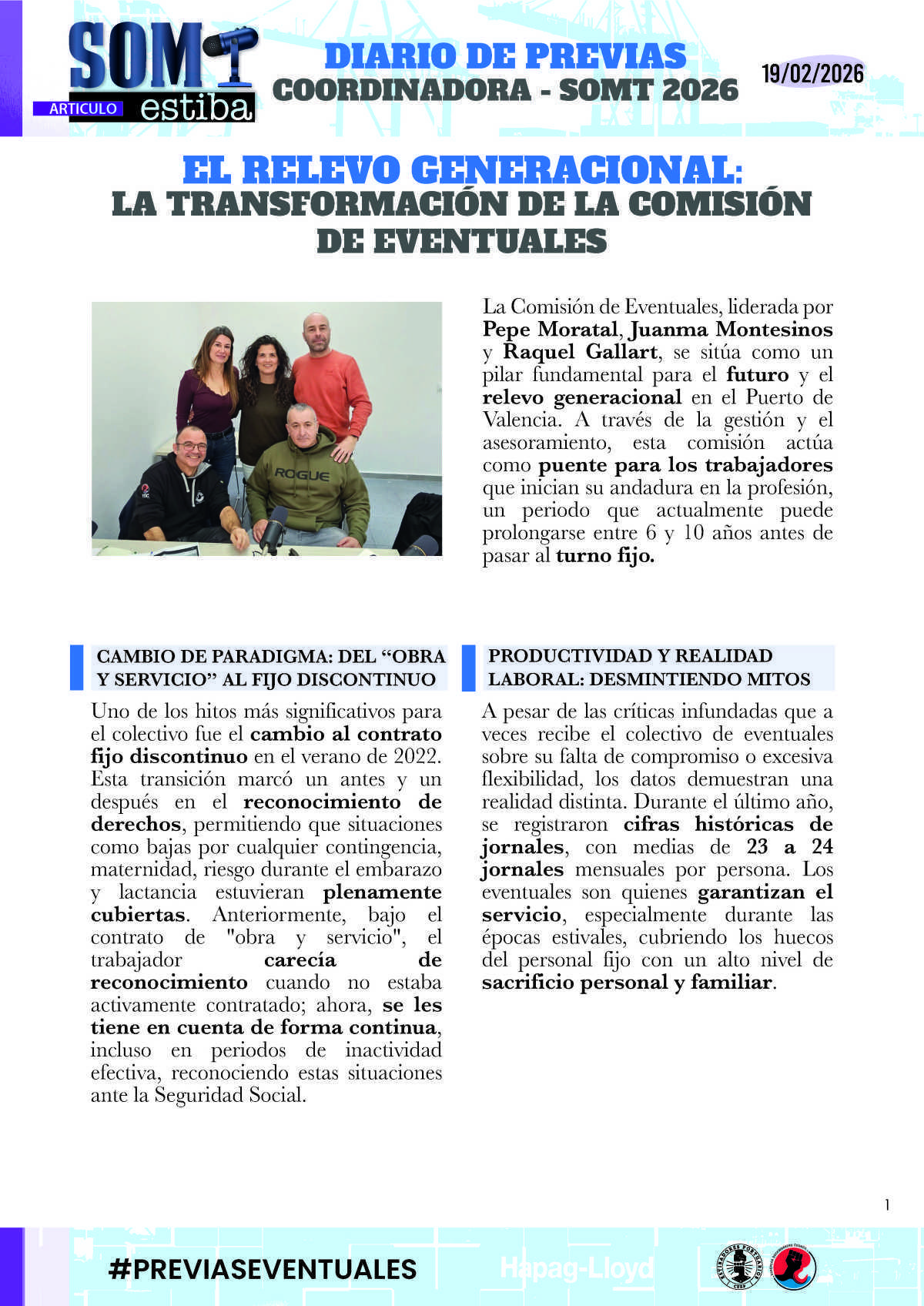 13.- Previas: Contratación y eventuales