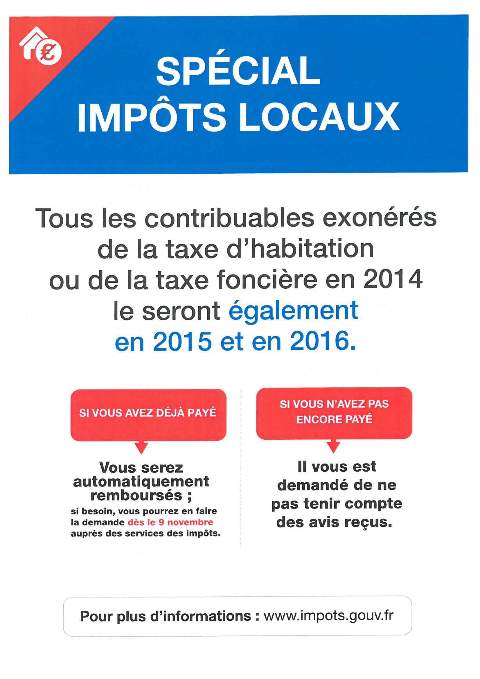 Informations Sur L Exoneration De La Taxe D Habitation Ou De