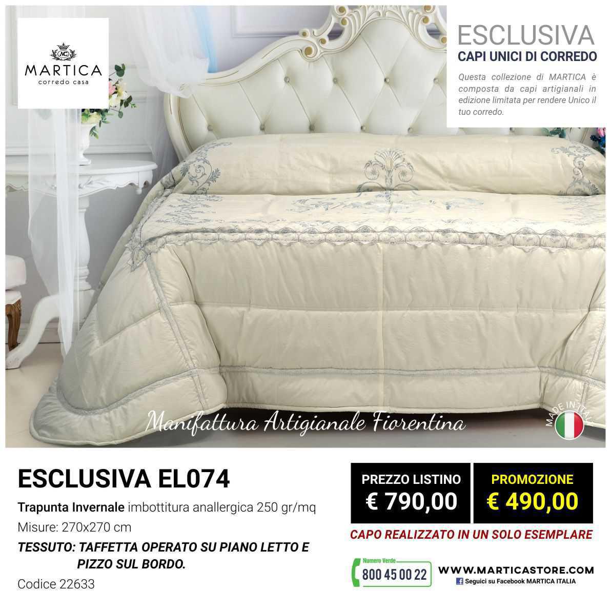 Esclusiva EL074 - Trapunta Matrimoniale
