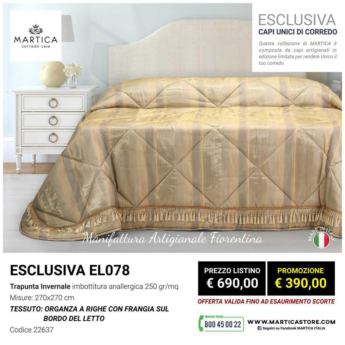 Esclusiva EL078 - Trapunta Matrimoniale
