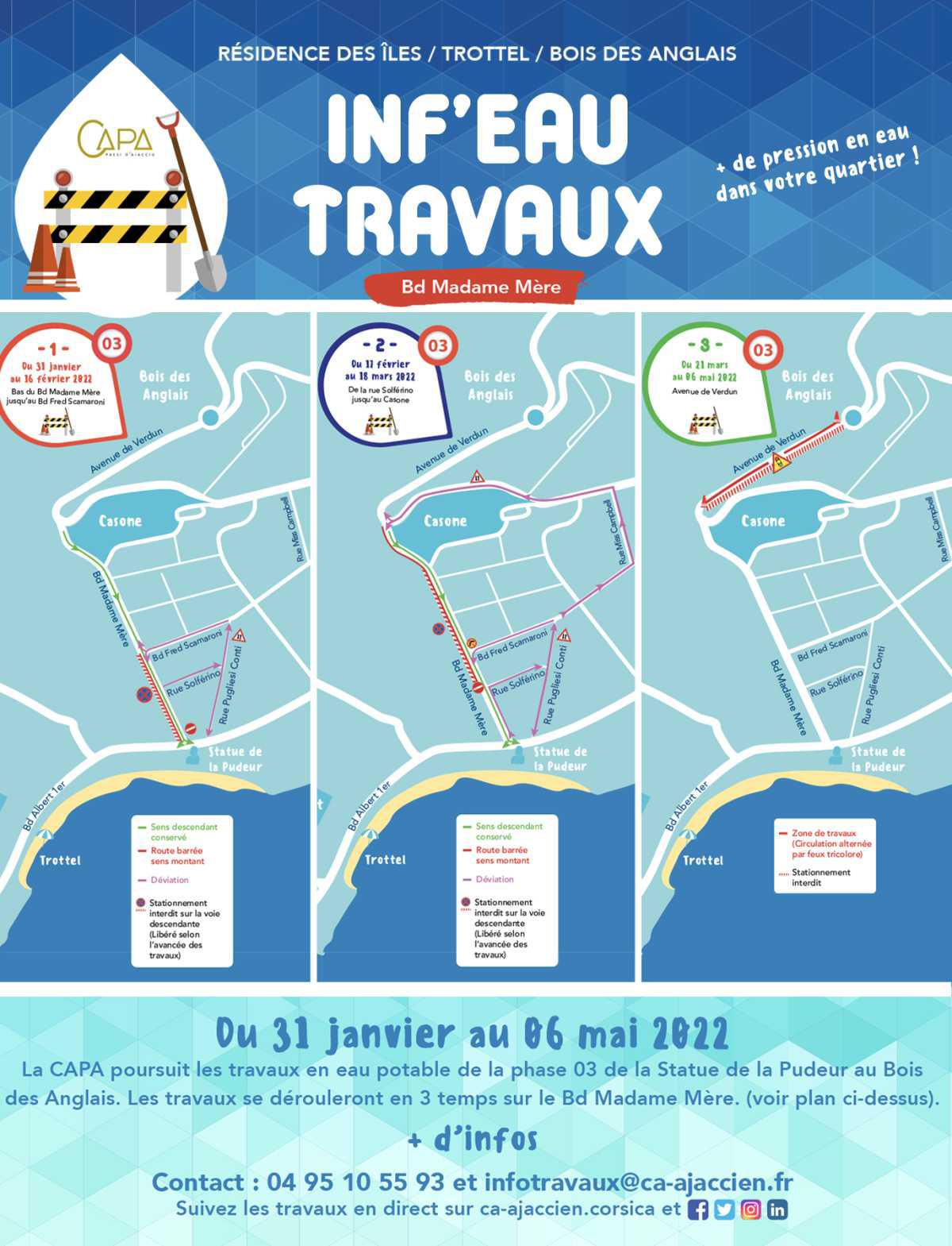 Travaux Bd Mme Mère : circulation modifiée à partir du 31/01