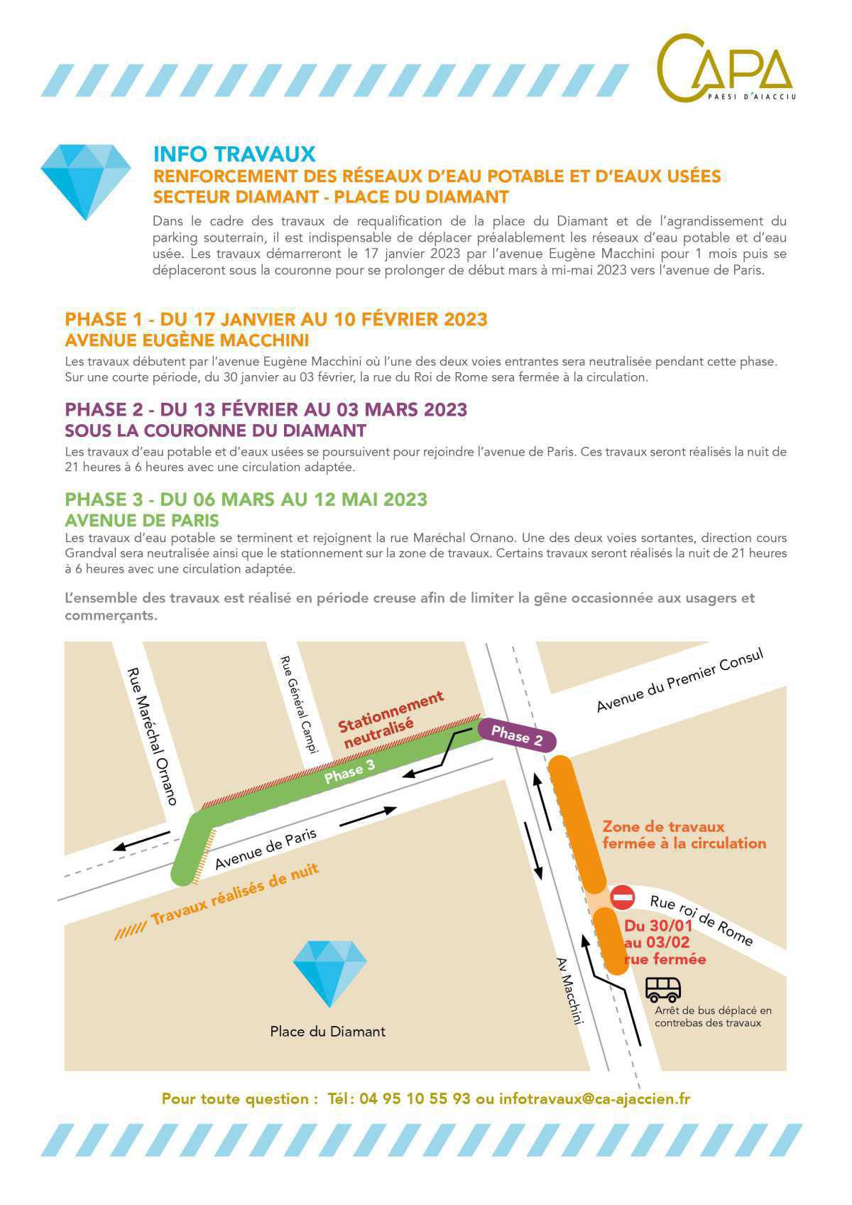 Info travaux secteur Diamant Info travaux secteur Diamant